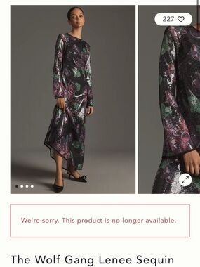 Anthropologie Black Multi Sequin Floral Long-Sleeve Dress